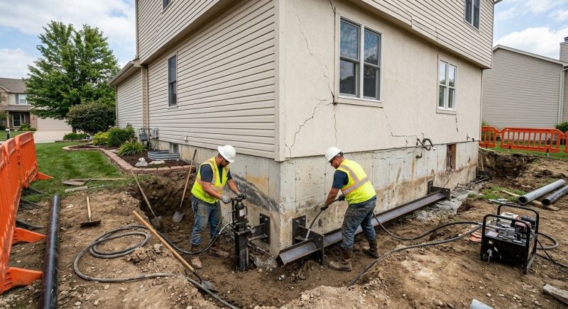 Sinking Foundation Repair in Crosby, MN